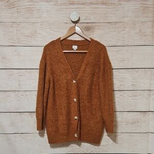 A New Day Cozy Brown Women's Knit Cardigan Sweater Small